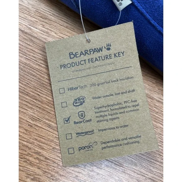 BEARPAW Belinda Waterproof Suede Moccasins Women's Size 9 Ultramarine NEW - Picture 7 of 12